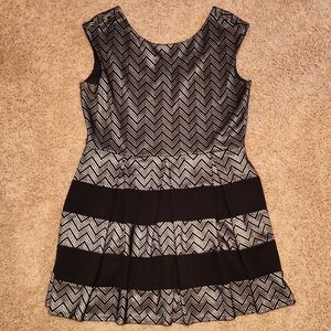 Tiana B. Silver and Black Fit and Flare Mini Dress